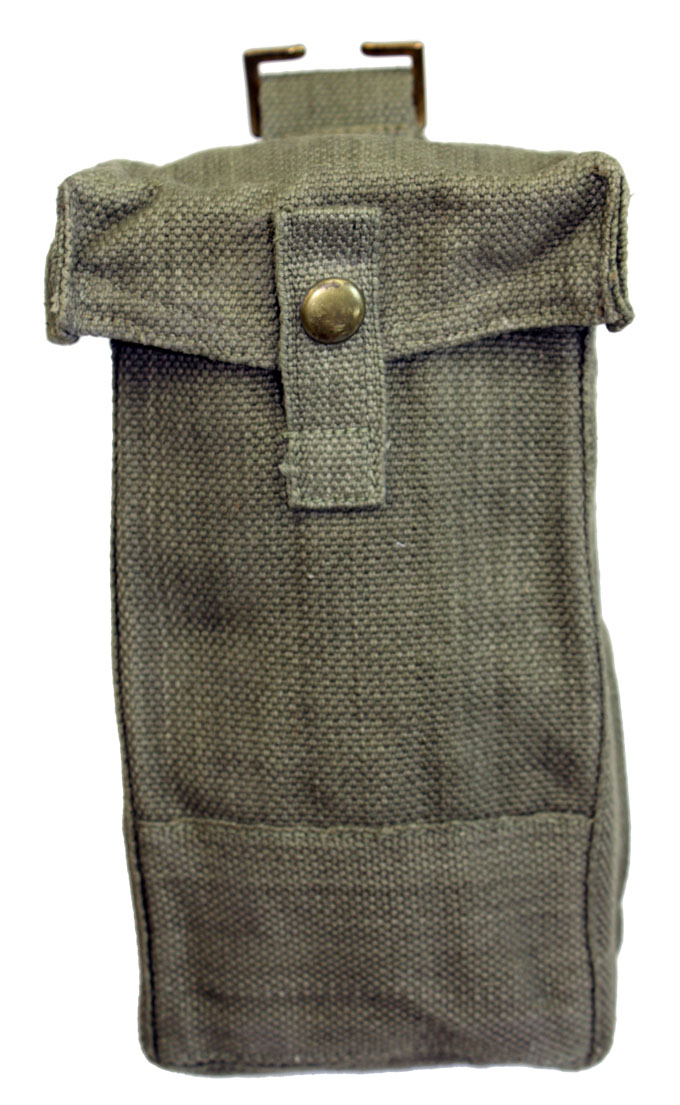 Belgian / British Magazine Pouch  Canvas with Webbing Attachments Brass Stud Closer 